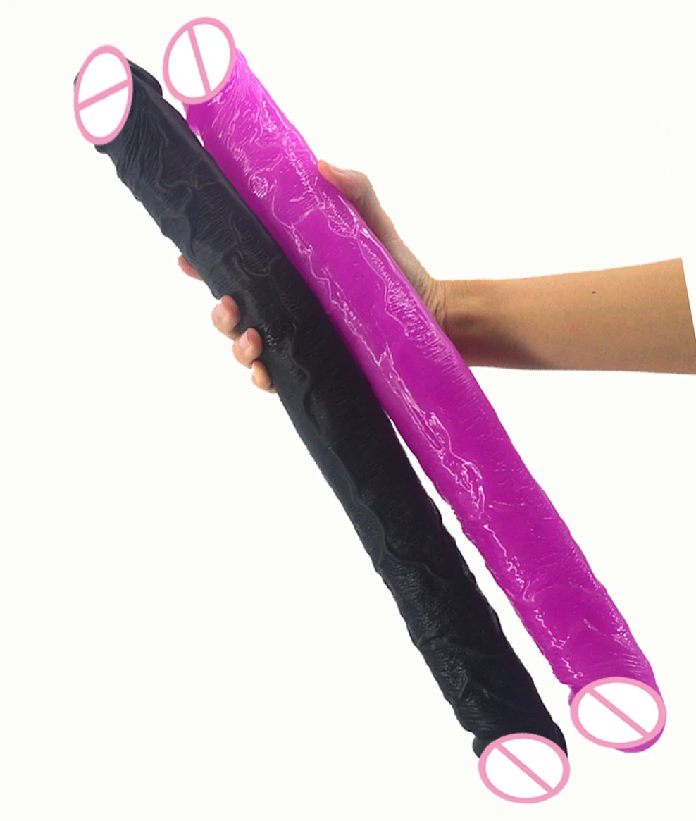 FAAK 18.1 inch long dildo double glans penis realistic dick sex toys for women lesbian Vagina & Anal Double Stimulation sex shop