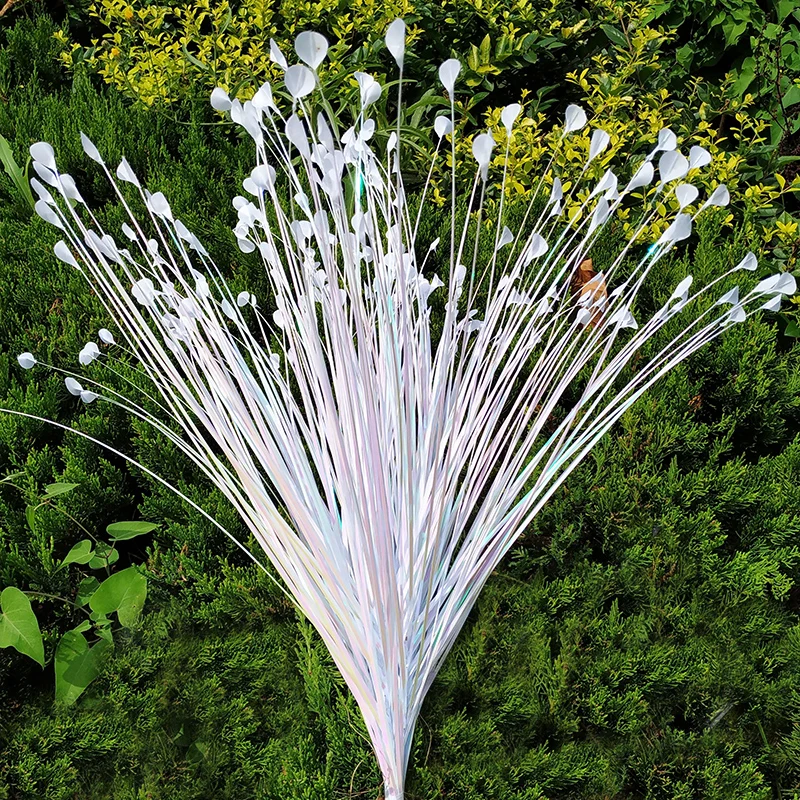 

Artificial Flower Glitter White Peacock Grass Floral Flower Arrangement Accessories Reed Leaves Onion Grass Wedding Decorative