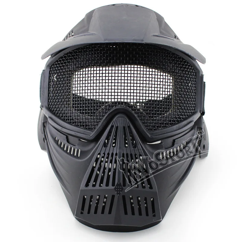 Wosport Outdoor Full Face Steel Mesh Mask Cs Tactic Field Cycling Security Protection Airsoft Masks Hunting Military Army Sports