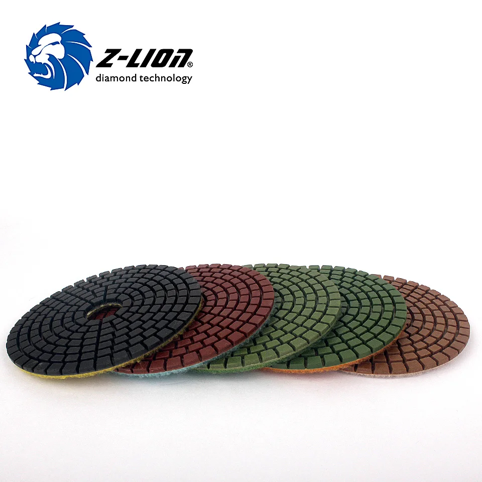 Z-LION 4 Inch 2 PCS Diamond Polishing Pad Granite Marble Wet Polishing Tool Sanding Disc High Quality 100mm Flexible Polish Pad