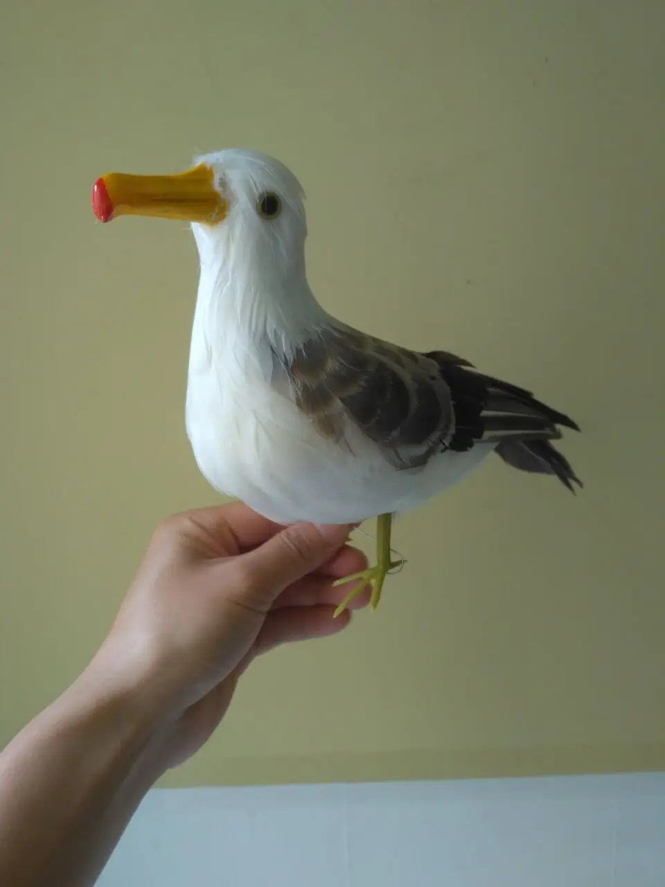 gray simulation Seagull toy foam&fur handicraft seagull bird model about 30x20cm