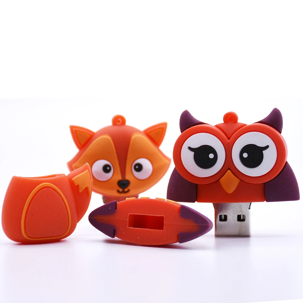 Clé usb 2.0 à dessin animé, support à mémoire de 4gb 8gb 16gb 32gb 64gb, lecteur flash Fox, offre spéciale