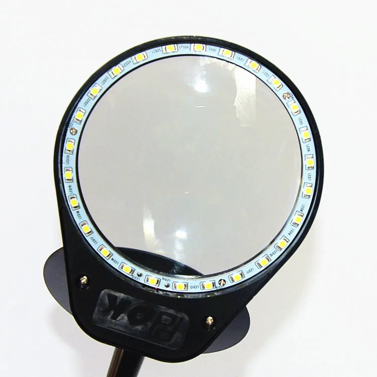 5X Small Loupe Magnifying Glass with Magnet Base Portable Gripping Magnifier Lamp 26pcs illuminating led Lights