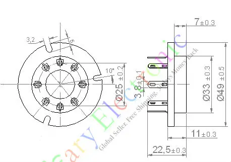 Wholesale and retail 8pc 8pin Ceramic vacuum tube sockets valve base Fr FU50 GU50 LV3 5U8C 5U9C FU15 free shipping