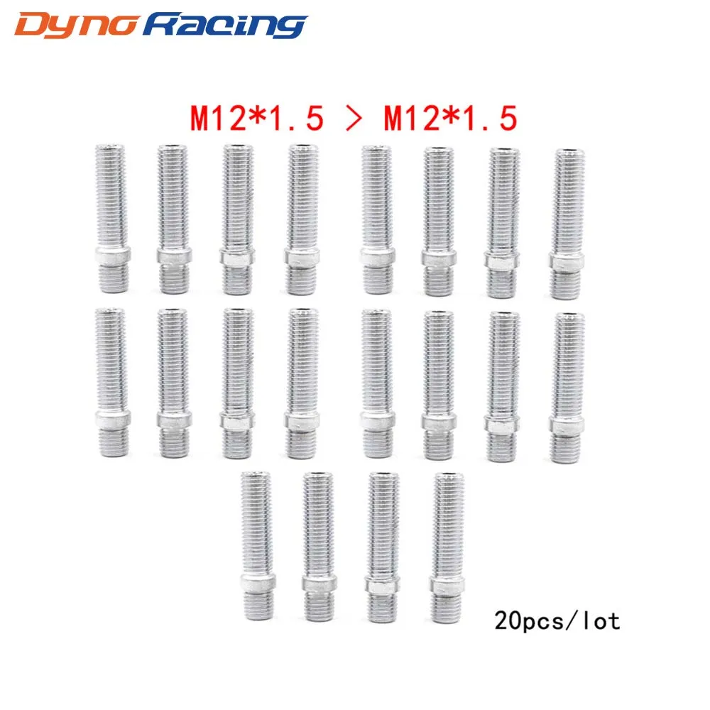 20PCS 12*1.5 TO 12*1.5 New Racing Car WHEEL STUD CONVERSION TALL LUG BOLTS TO STUDS 58MM YC101106