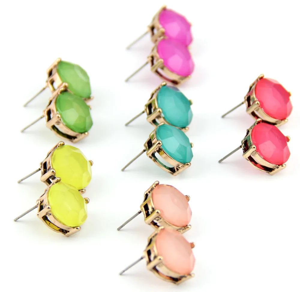 Fashion Neon Earrings Dot Stud Earrings for Women 1.5cm