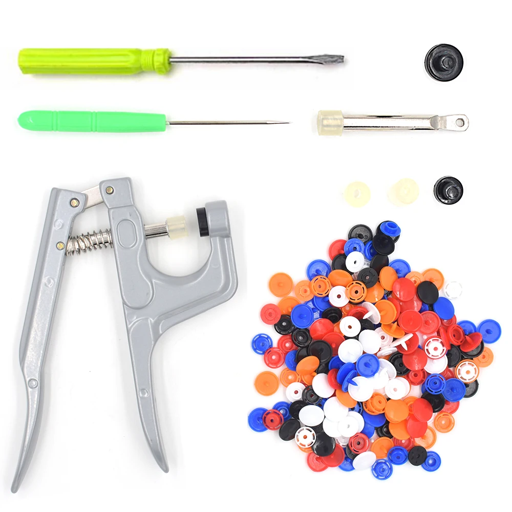 

1 Set Metal Press Pliers Tools Used For T 3 T 5 T 8 Button Fastener Snap Color Mixed Resin Snap-Fastener