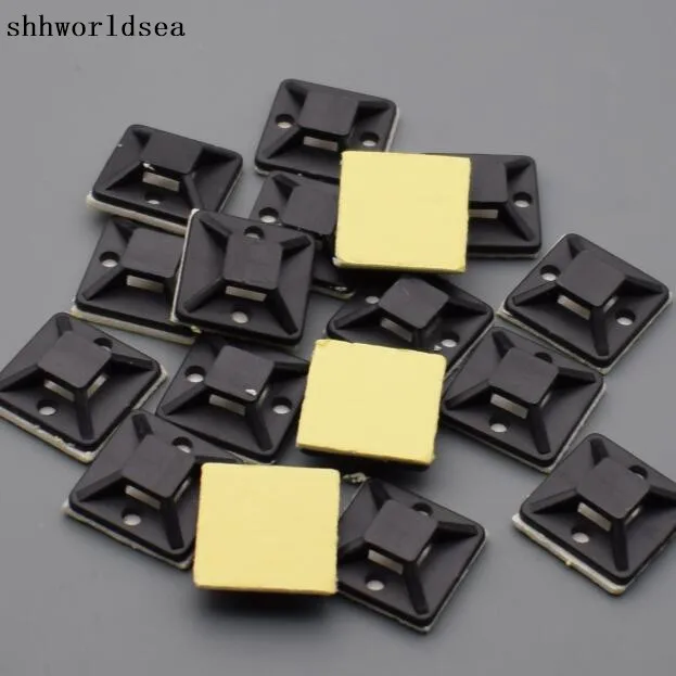 shhworldsea 1000pcs 20 x 20 mm Square Self-Adhesive Cable Tie Mount Base