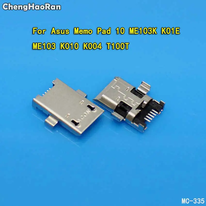 ChengHaoRan 2pcs Micro USB Connector Jack Socket Dock Plug For ASUS Memo Pad 10 ME103K K01E ME103 K010 K004 T100T Charging Port