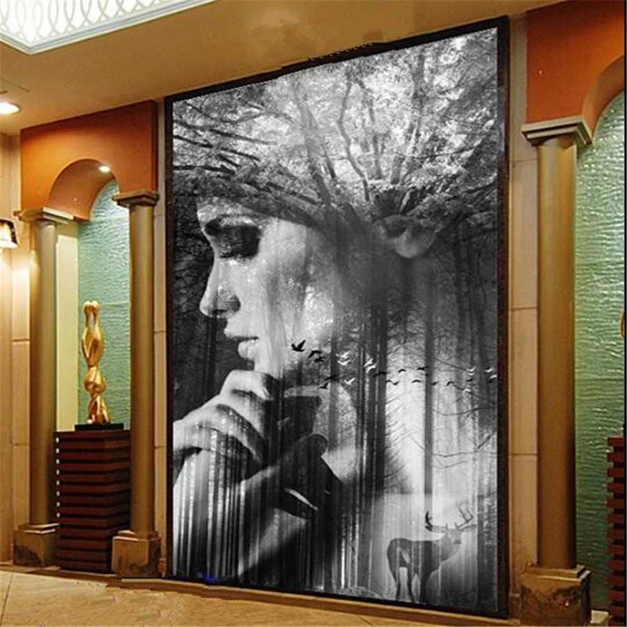 

wellyu Custom wallpaper 3d photo murals surreal abstract character background entrance painting Hotel wallpaper for walls 3 d