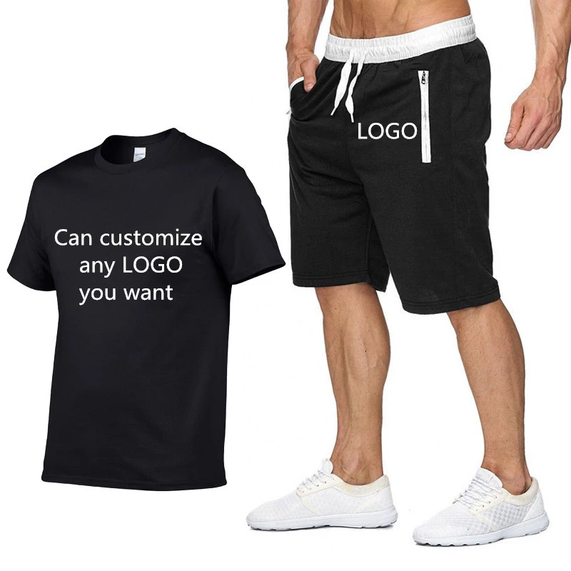 

Mens T shirt Custom Logo Car Anime Funny Print T Shirt Mens Hip hop Cotton Short Sleeve high quality Men T-shirt+pants suit 2pcs