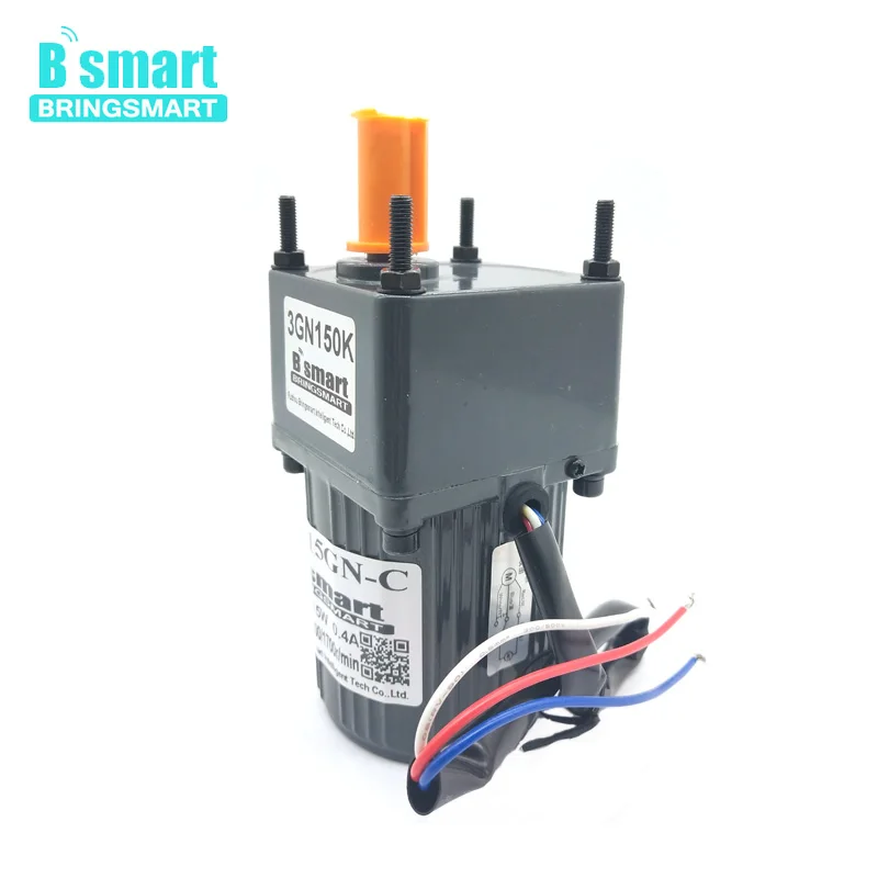 Bringsmart 3IK15GN-C AC 220V 15W Single Phase Fixed Speed Motor 220V AC Constant Speed Motor Low Speed Reversible With Capacitor