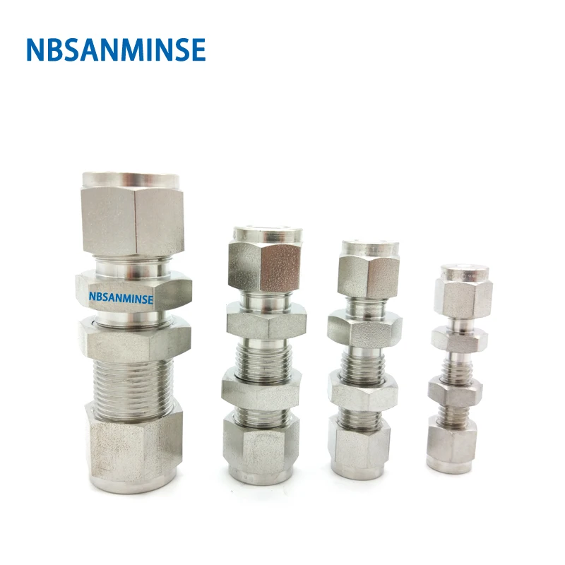 

NBSANMINSE 5PCS/Lot BU Bulkhead Union Stainless Steel SS316L Pressure 3000 Psi Air Oil Water Fitting Plumbing Fitting