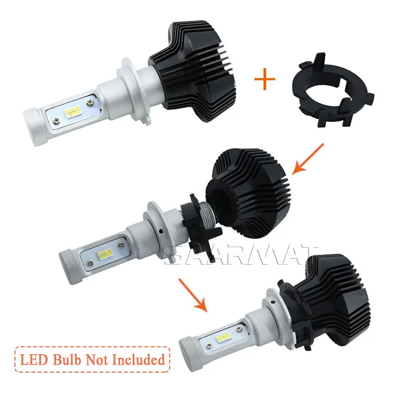 2Pcs H7 Headlight Bulb Holders Adapters Base for KIA K3/4/5 Sorento Sportage for Hyundai Veloster Santa Fe Coupe Sonata