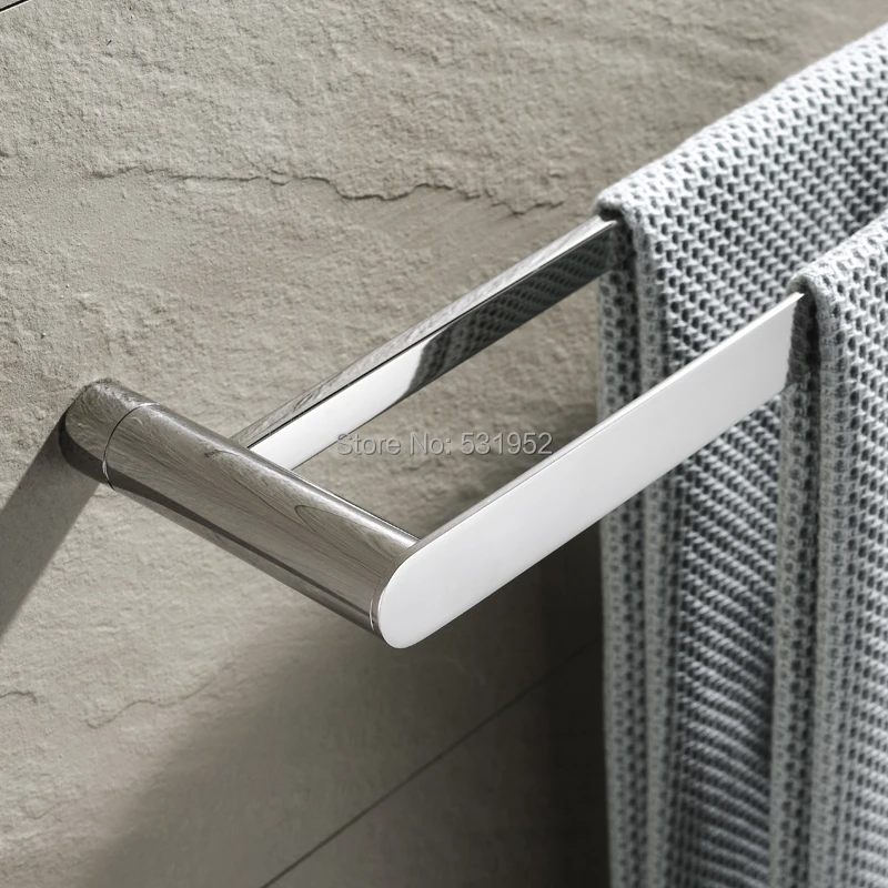 23 Inch SUS304 Stainless Steel Double Bath Towel Bar Polished Finish Towel Holder Wall Mount Towel Rack for Bathroom