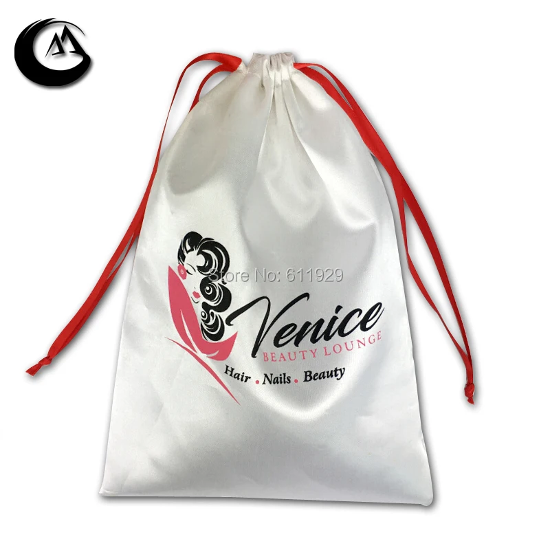 custom logo 100% Virgin Hair bundle satin packing Bag,women Hair extention/extension packaging Bag,Top grade Hair Storage Bag