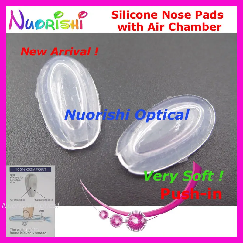 2000pcs SiA5213 Very Soft Glasses Eyewear Eyeglass Silicone Push In Nose Pads With Air Chamber