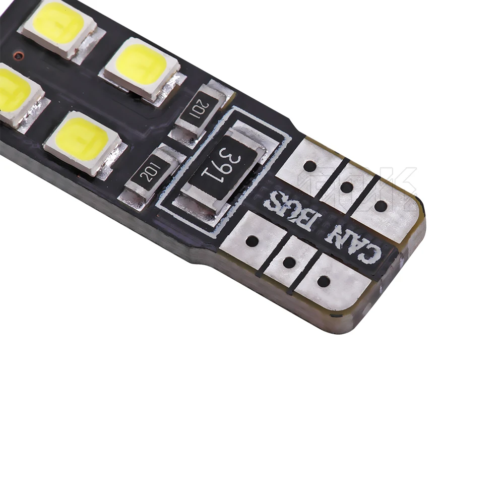 10PCS Interior Lights For Roof Car Reading Door Auto LED 12v T10 W2w Canbus 194 W5W 8smd 2835 Bulb No Error License Plate Lamp