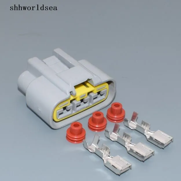 shhworldsea 3.5mm QLW 250 3Pin Power Cord Female Left Slot Wiring harness connector QLW-A-3F-GR grey color