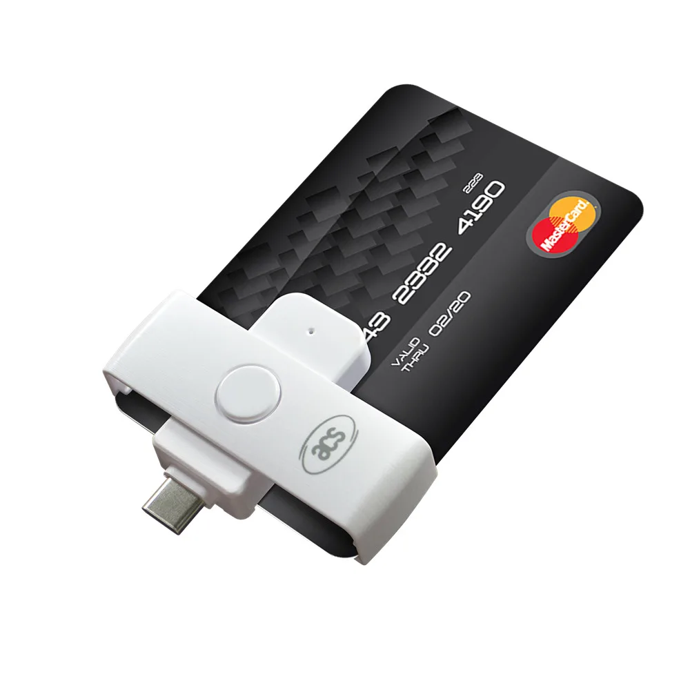 ACR39U-NF Pocketmate II Smart Card Reader (USB Type-C) For CAC and PIV cards Thunderbolt 3, SLE4442 SLE4428 AT24C64 Memory Cards