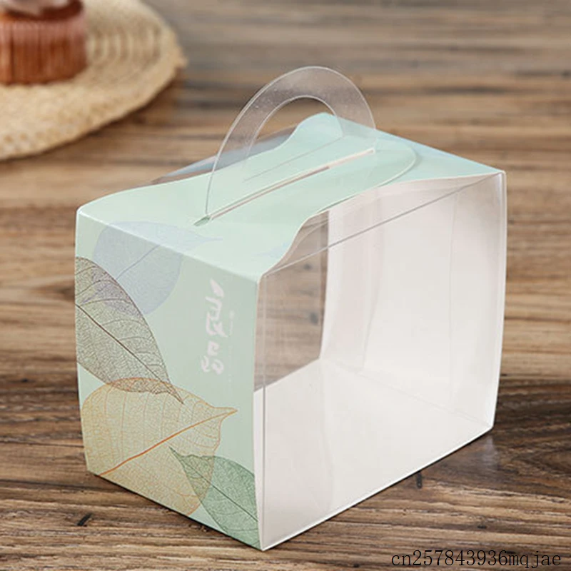 

200Sets Transparent Cake Box Wedding Candy Boxes Visible Party Wedding Favors Baking Cake Boxes Flower PVC Gift Box