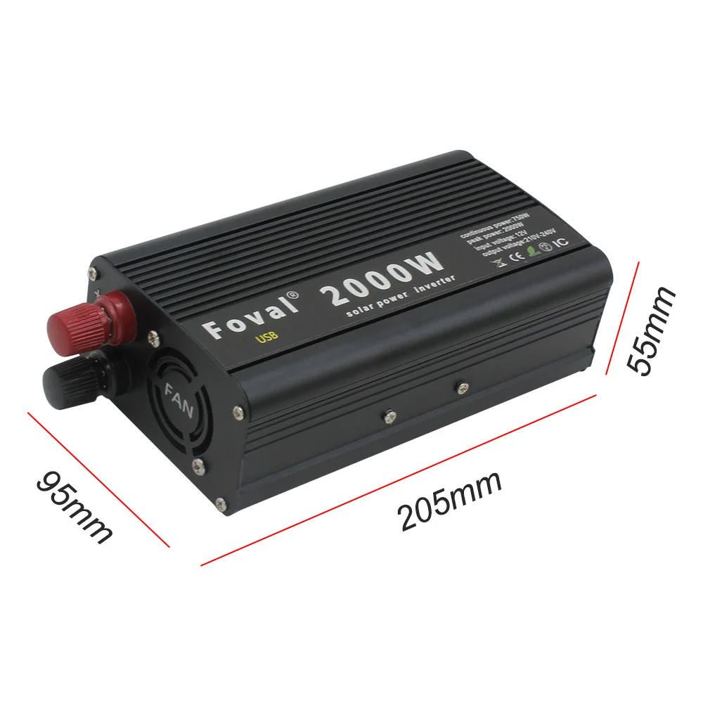 2000W power inverter transformer DC 12v to AC 220v Auto converter Modified Sine Wave and Cigarette Lighter for home or car