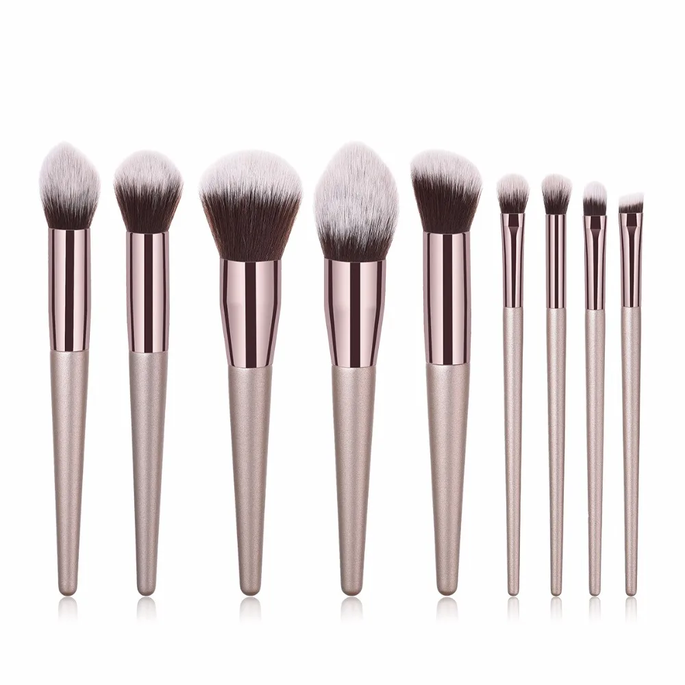 9pcs/set Professional Makeup Brushes Base Foundation Powder Blusher Blending Contour Concealer Cosmetic Make up Tools