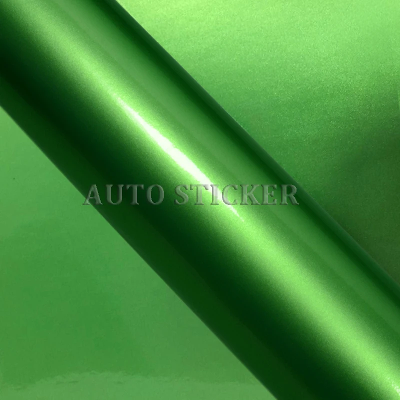 

1.52*5/10/15/20M Gloss Apple Green Metallic Vinyl Wrap Car Wrap With Air Bubble Free Candy Midnight Gloss Vinyl Wrap Film