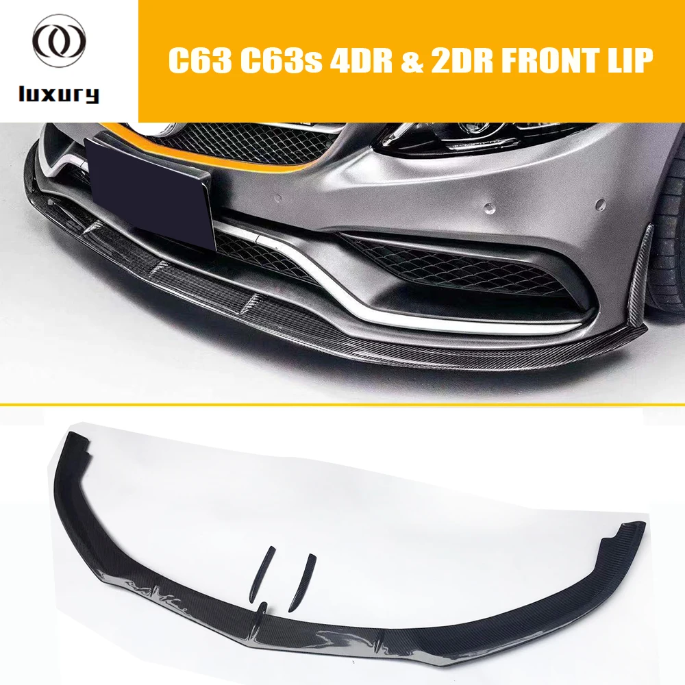 Carbon Fiber Front Bumper Chin Lip for Benz W205 S205 C205 C63 C63s AMG Sedan & Coupe & Wagon 15 - 22