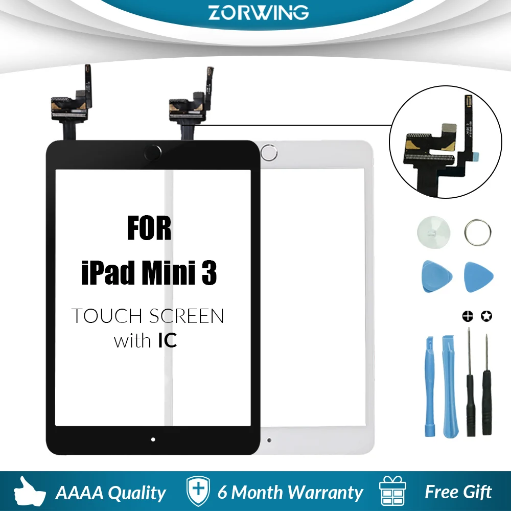 Touchscreen For iPad Mini 3 Mini3 Touch Glass Screen Digitizer Home Button With IC Conector For iPad mini 3 A1599 A1600 A1601