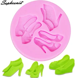 Sophronia M408 Silicone Chocolate Mold High-heel Shoes Candy Making Fondant Molds Cake Decorating Tools Clay ResinMoulds 8*8*1cm