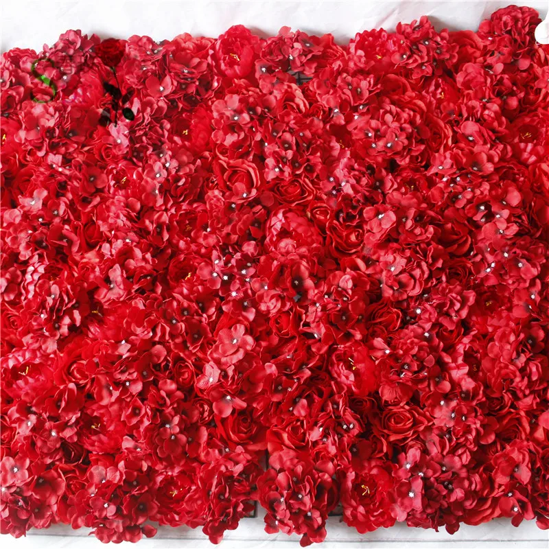 SPR Free Shipping-red 10pcs/lot good quality personized rose and peony artificial flower wall for stage background decoration