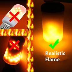 Brand New LED Flame Lamp E27 E14 B22 Fire Effect Flame Bulb 9W 12W Flickering Emulation For Home Decor Christmas Creative Light