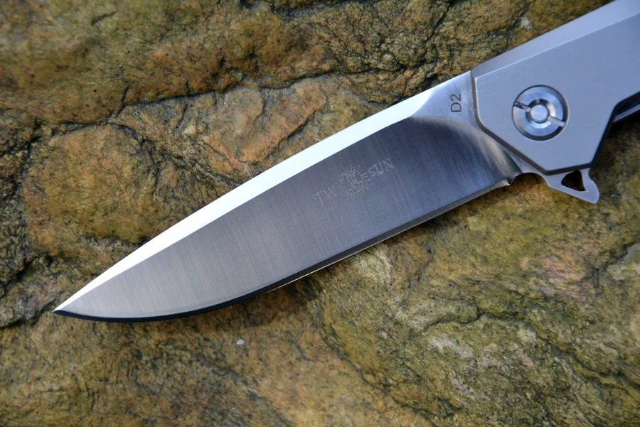 TwoSun TS21 Flipper Folding Knife Titanium Handle 3.43\