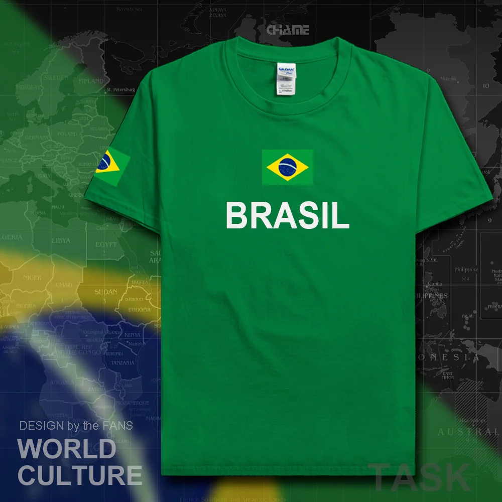 Brazil t shirt men 2017 t-shirt tees cotton nation team jerseys country tshirt fans streetwear fitness brasil BRA Brazilian gyms