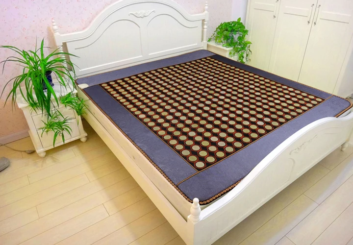 

Hot new product quality electric FIR heating sleeping jade massage mattress heating jade cushion Free Gift eye cover