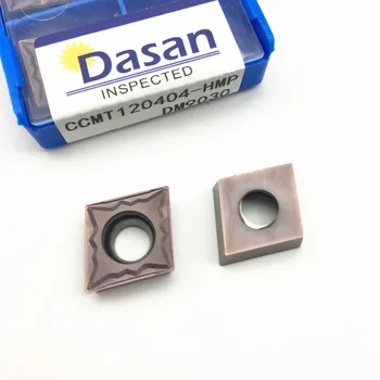 10 ชิ้น CCMT 060204   CCMT 060202   CCMT09T308 CCMT 120404   DM9030 Dasan Carbide แทรกเครื่องมือเปลี่ยนแผ่นคว้านภายในสําหรับสแตนเลส