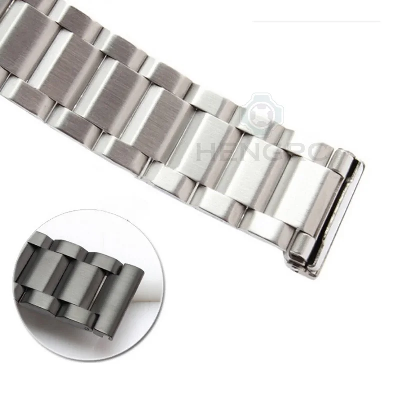 Black Stainless Steel Watchbands Bracelet 18mm 20mm 22mm 24mm Solid Metal Watch Band Men Strap Accessories