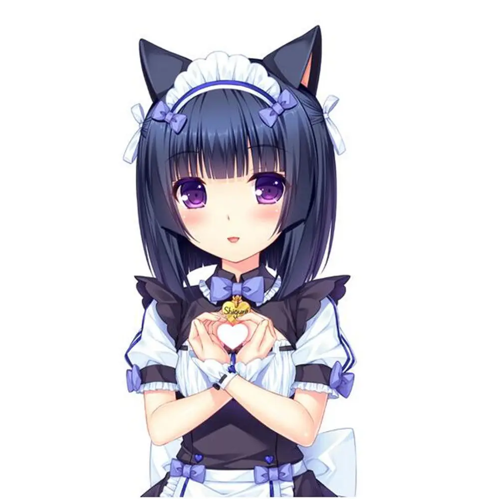 Biamoxer Womens NEKOPARA Chocola Vanille Maid Cosplay Kostuum Sexy Leuke Jurk Volledige Set