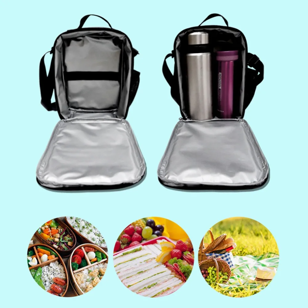 3D Unicorn Kids Lunch Bag Durable Insulated Lunchbox Small Black Lunch Box for Children Boys Customized cooler Bag