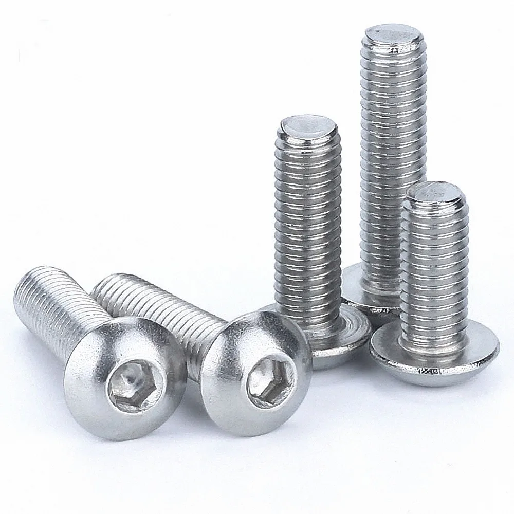 

316 Stainless Steel 8 10 12 14 16 20 25 30-100mm M6 M8 DIN7380 Button Head Screw Hexagon Socket Allen Key Bolts A4 Marine Grade