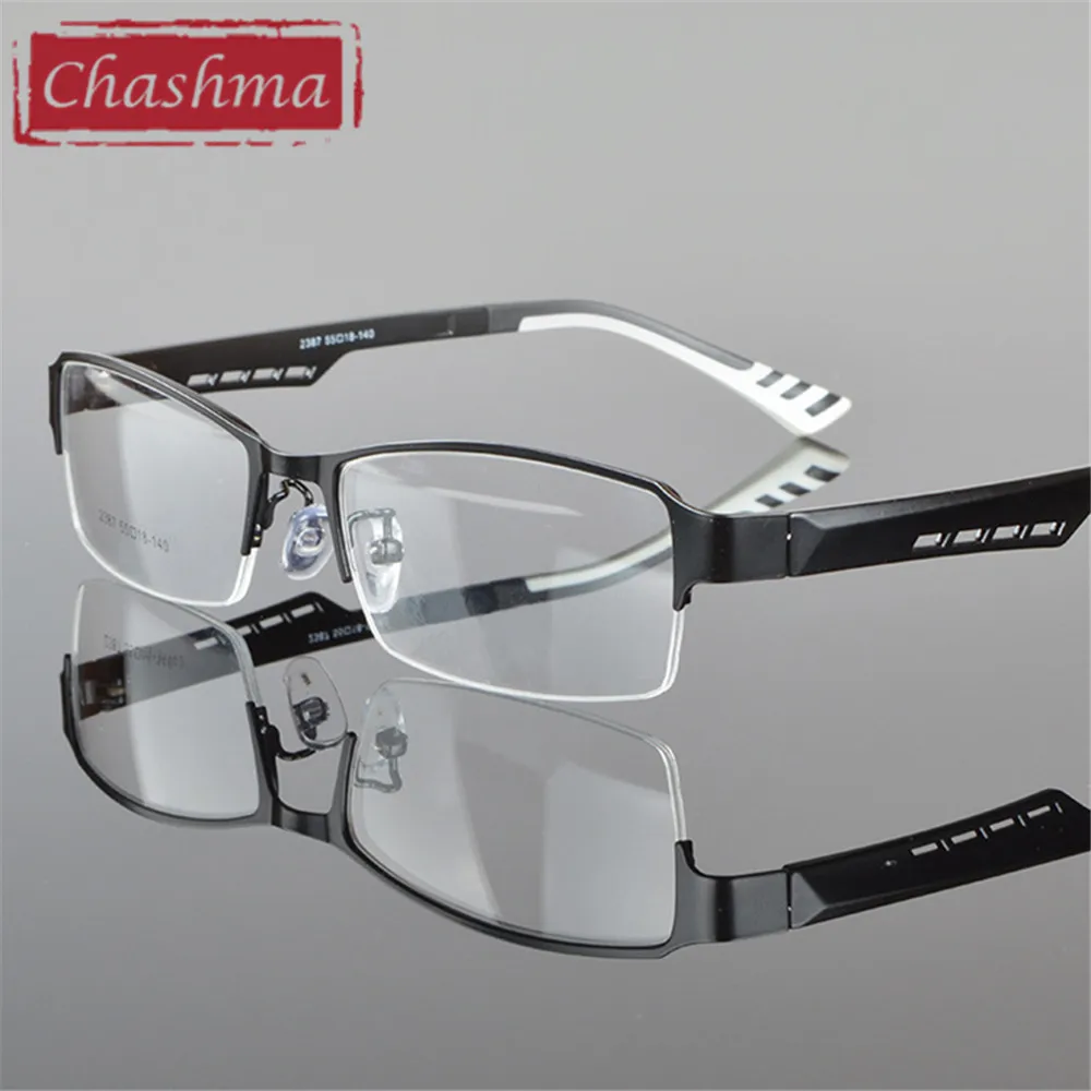 Eyeglasses Prescription Glasses Optical Frame Men Fashion Half Frame Alloy Rim with TR90 Temple Blue