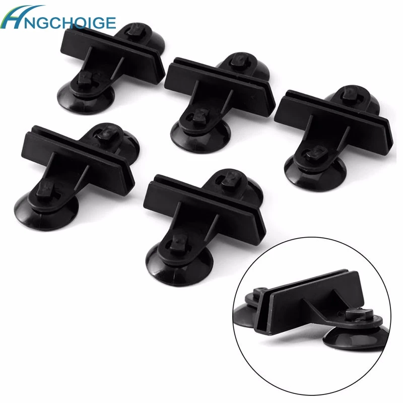 5pcs Plastic Divider Sheet Holder Suction Cup Black for Aquarium Fish Tank New MAY19