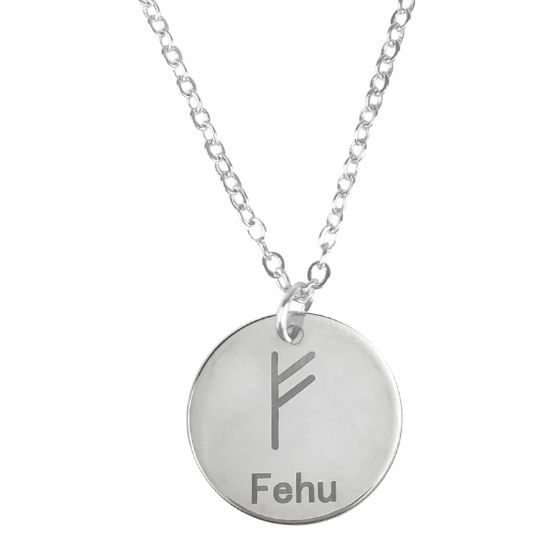 25 Styles Rune Letters Necklaces & Pendants Stainless Steel Viking Necklace For Women Men  Jewelry