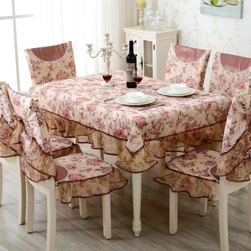 Top grade square dining table cloth chair covers cushion tables and chairs bundle chair cover rustic lace cloth set tablecloths image 3
