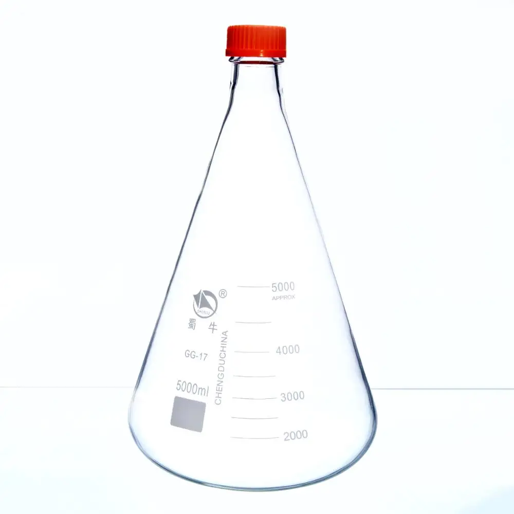 3pcs/set Screw Cap Conical Flask high borosilicate glass thicked type Erlenmeyer flask High Temperature Resistance GL45