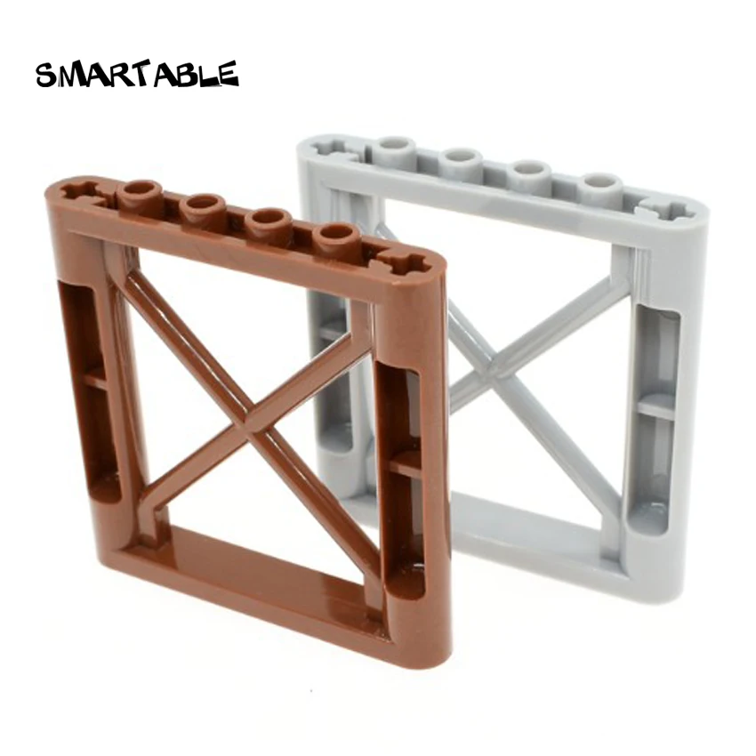 Smartable MOC Fence 1x6x5 Frame Parts Building Blocks Toys For Kids Creative Compatible Major Brands City 64448 12pcs/lot