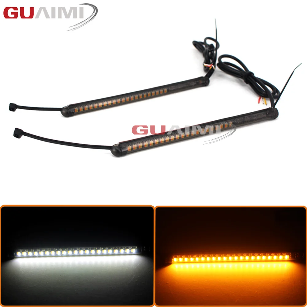 

Motorcycle Amber and White LED 39mm-41mm Fork Turn Signal Kit For Honda Harley