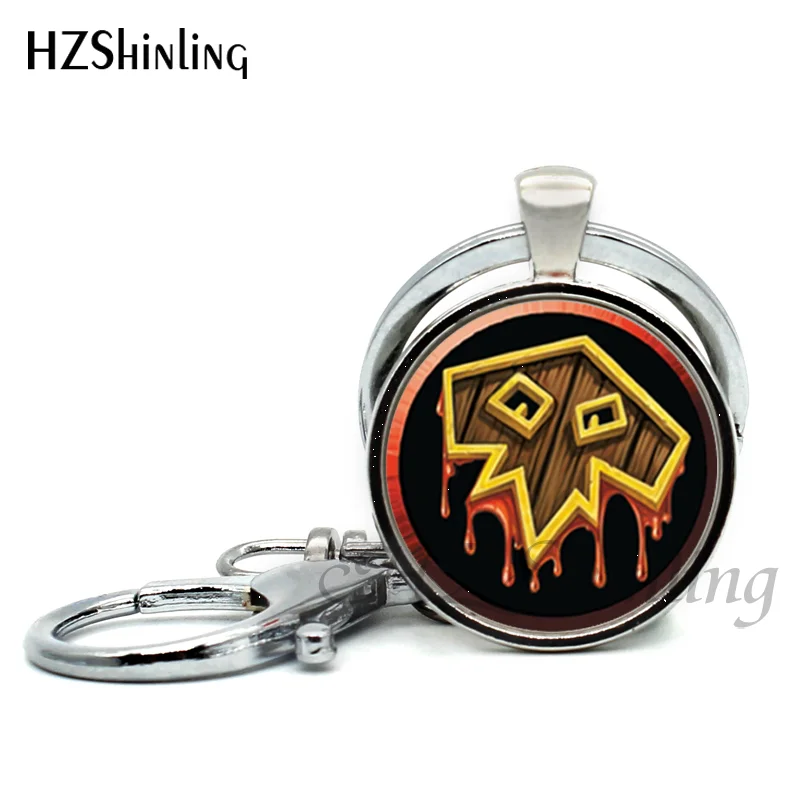 2017 New Fashion Wow Pendant World of Warcraft Key Chain Glass Dome Warcraft Keyring Gifts for Friend Game Player