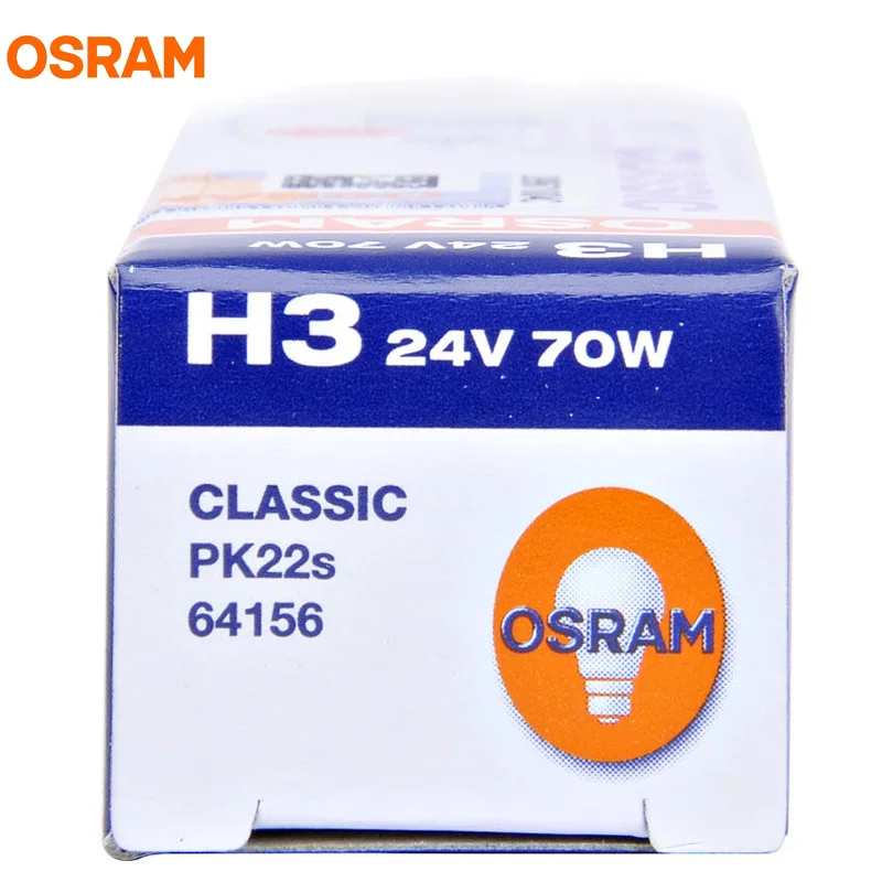 OSRAM H3 24V 70W 64156 PK22s Original Line Spare Parts Fog Light Truck Use Standard Lamp Classic OEM Halogen Bulb 1X